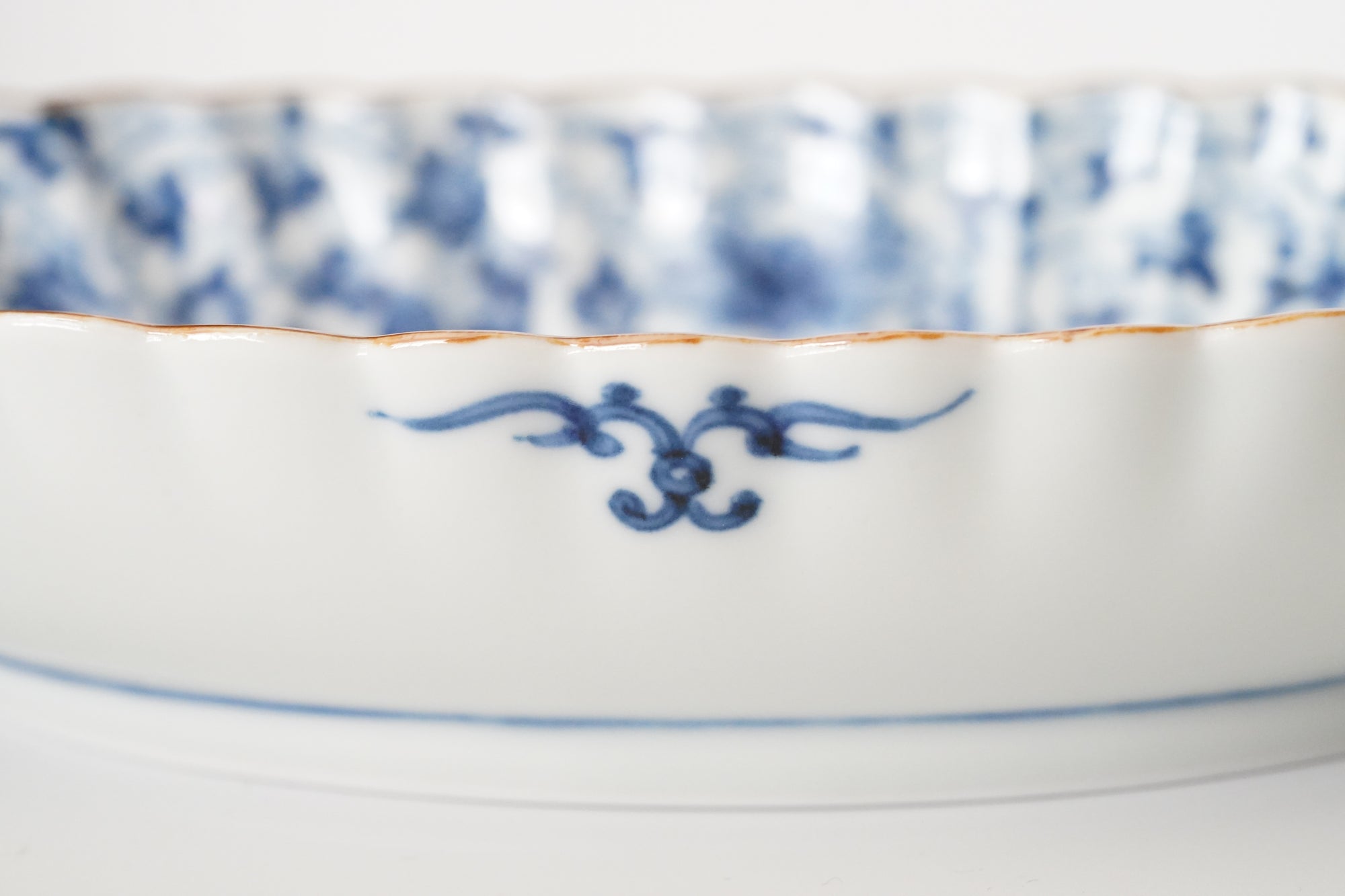 墨弹宝字花鸟文五寸盘