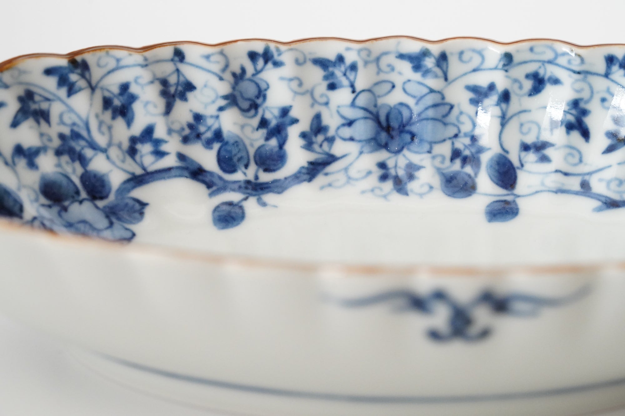 墨弹宝字花鸟文五寸盘