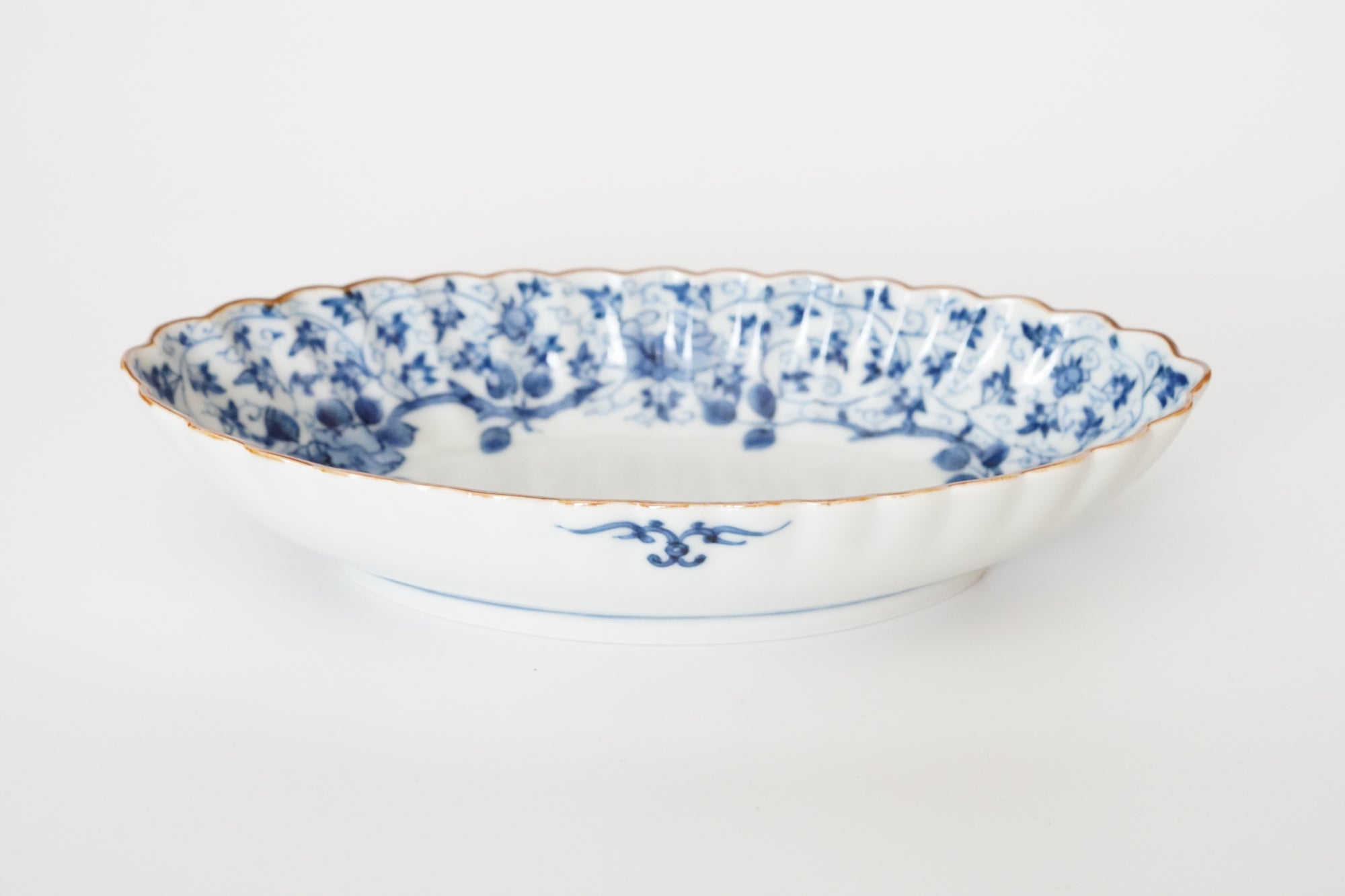 墨弹宝字花鸟文五寸盘