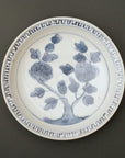 【文祥窯】染付草木5寸リム皿