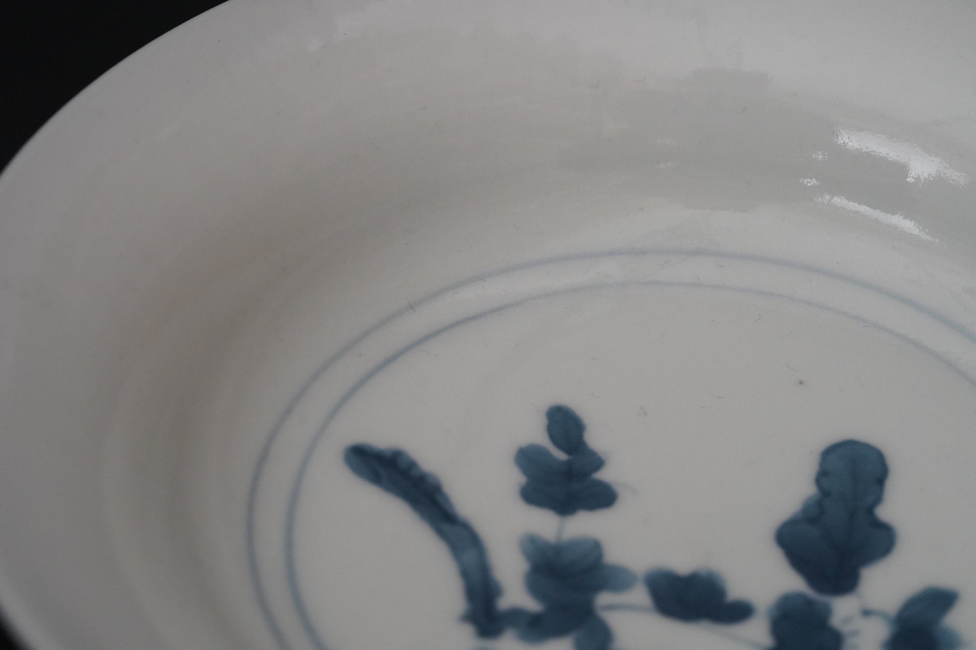 【文祥窯】染付草花5寸反り皿