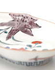 5-inch plate with ink-filled treasures and flowers and birds pattern
