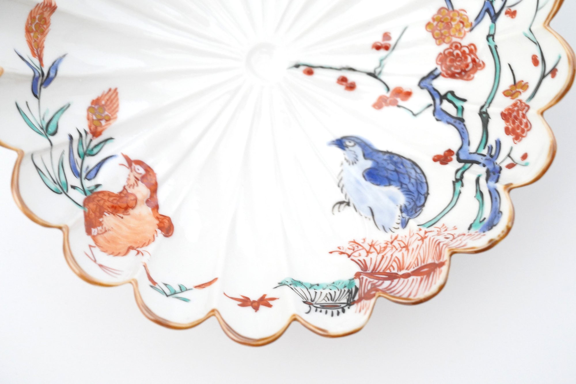 墨弹宝字花鸟文五寸盘