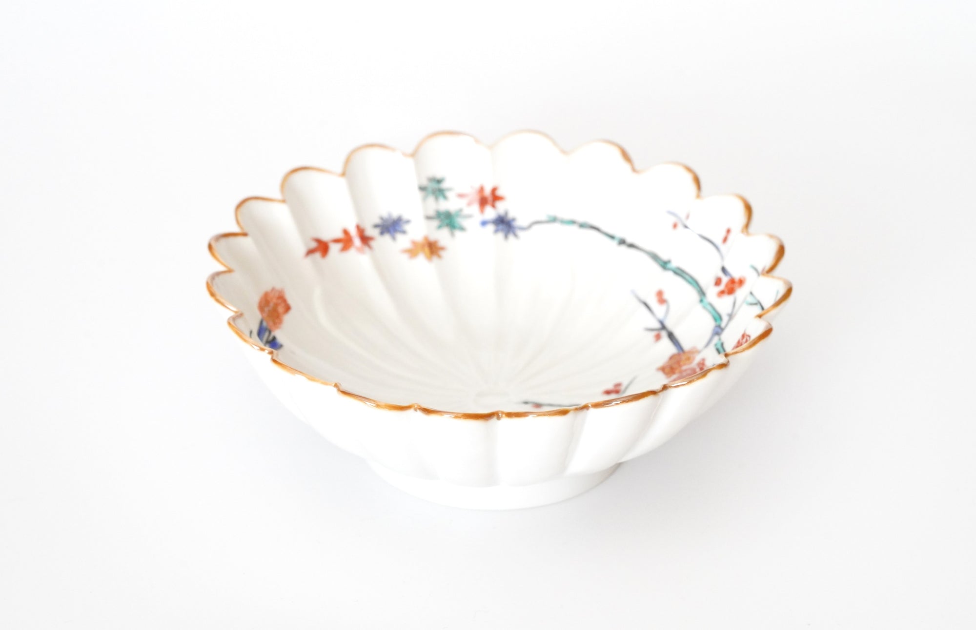 墨弹宝字花鸟文五寸盘