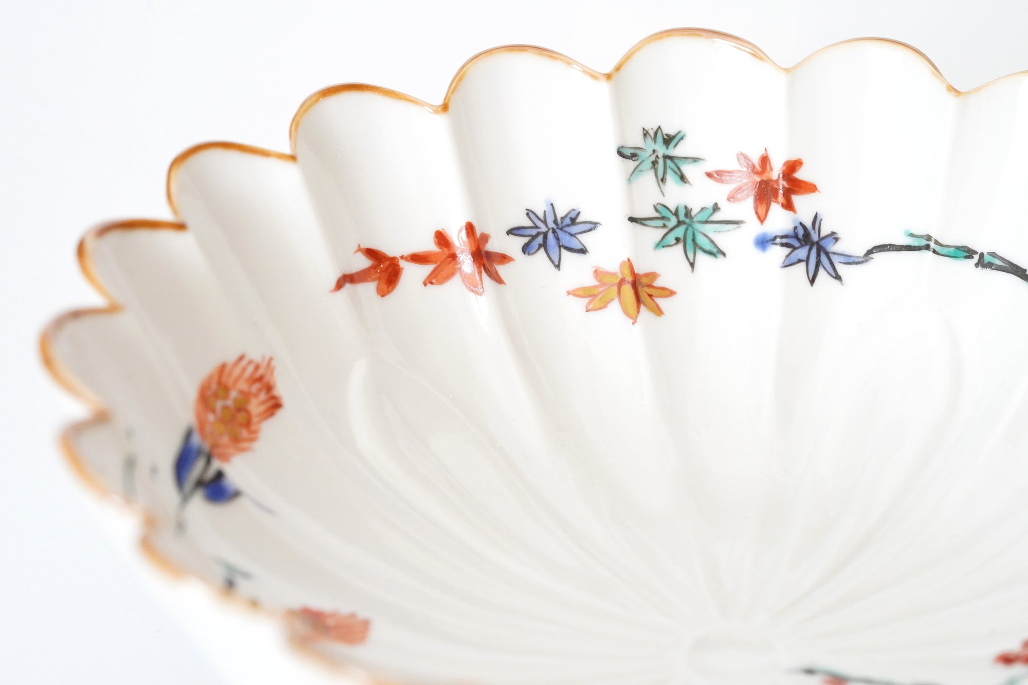 墨弹宝字花鸟文五寸盘