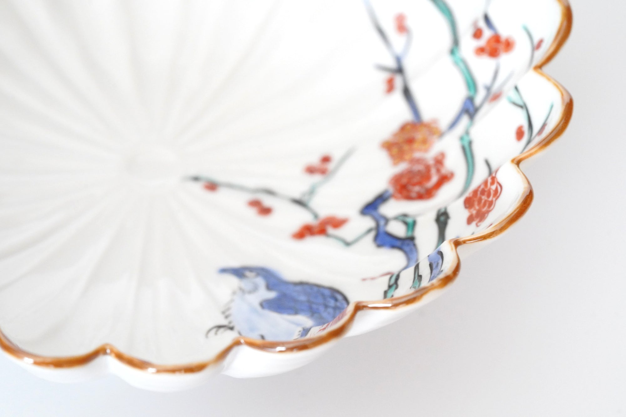 墨弹宝字花鸟文五寸盘