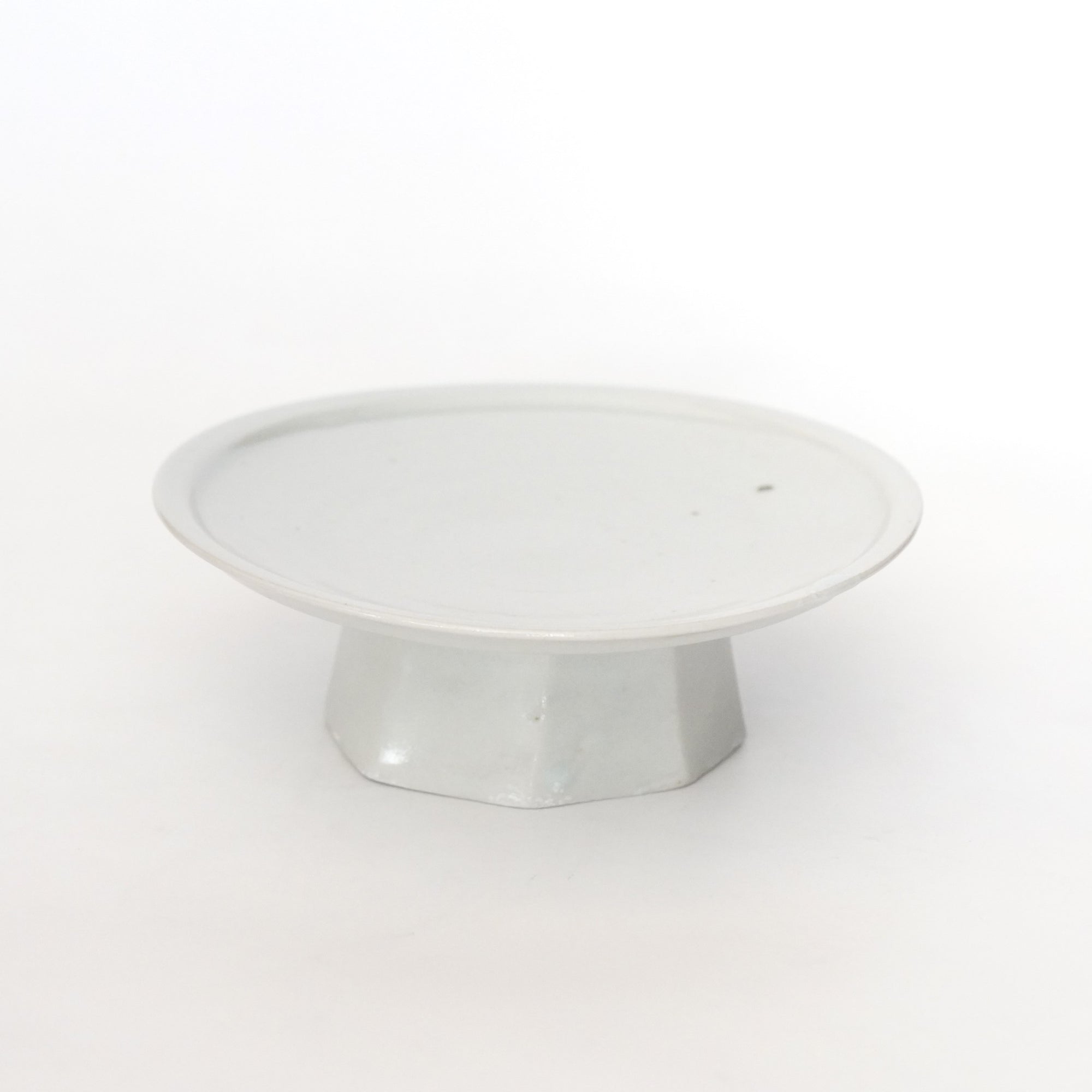 【鈴木大弓】白磁高台皿 18cm
