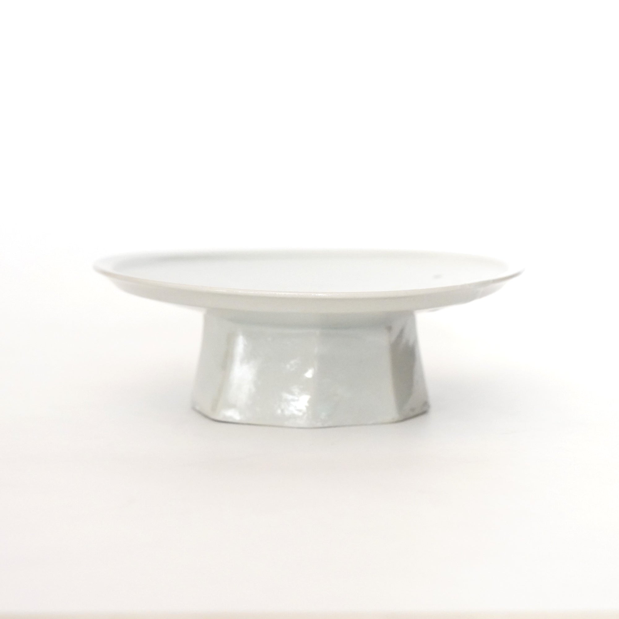 【鈴木大弓】白磁高台皿 18cm