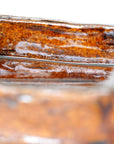 【柳瀬和之】アメ釉足付角鉢 8cm