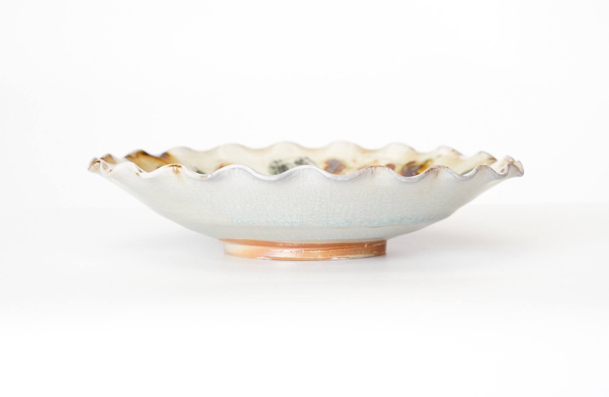 【光藤佐】鉄絵線刻鉢 7寸