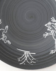 黒巻銀彩鳥獣戯画5.3寸鉢