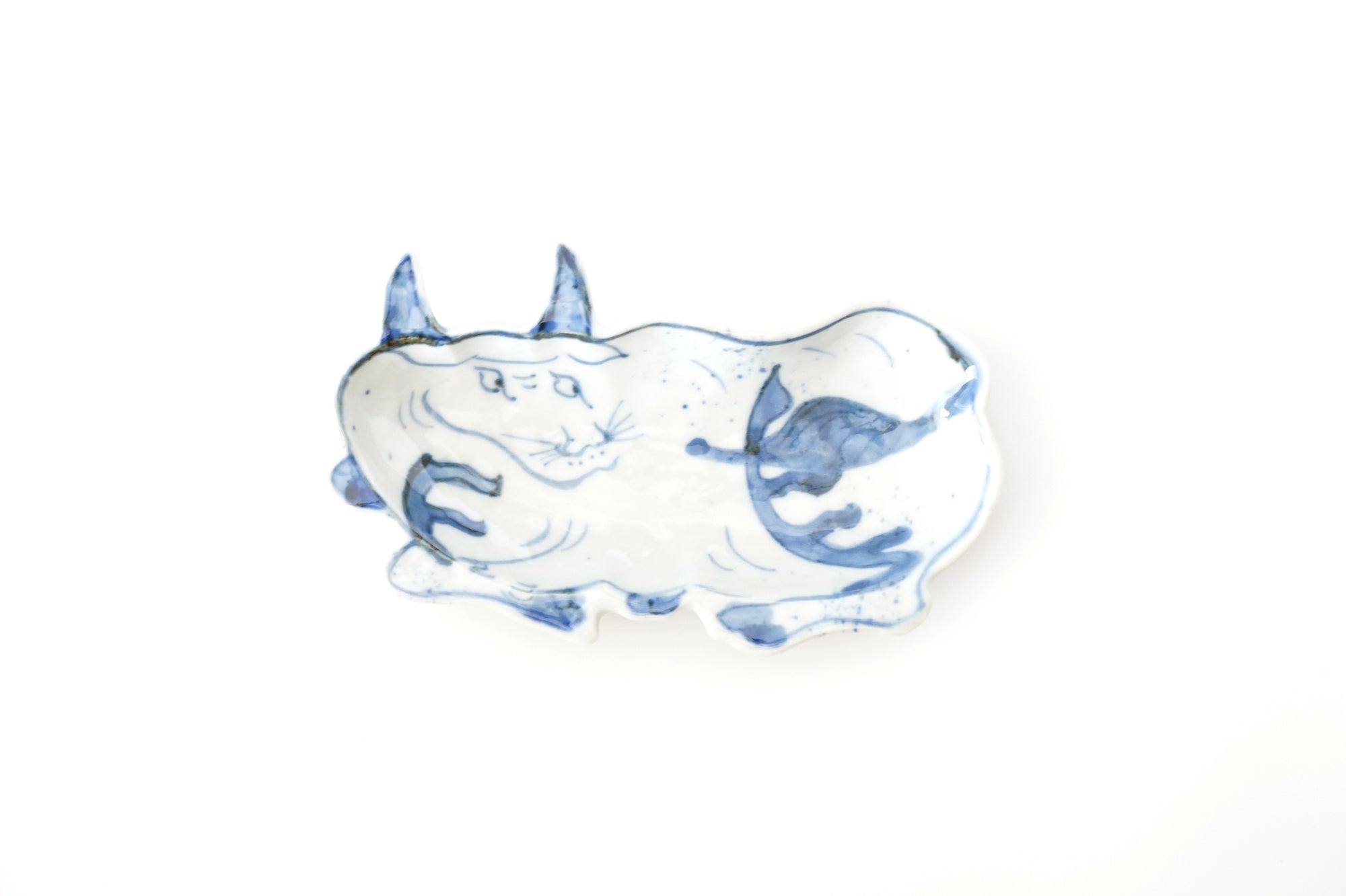 【新道工房】染付牛形向付