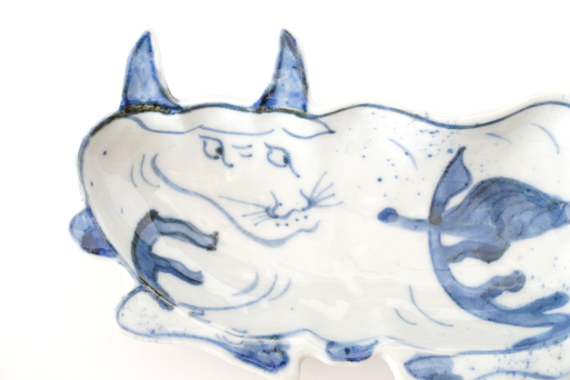 【新道工房】染付牛形向付