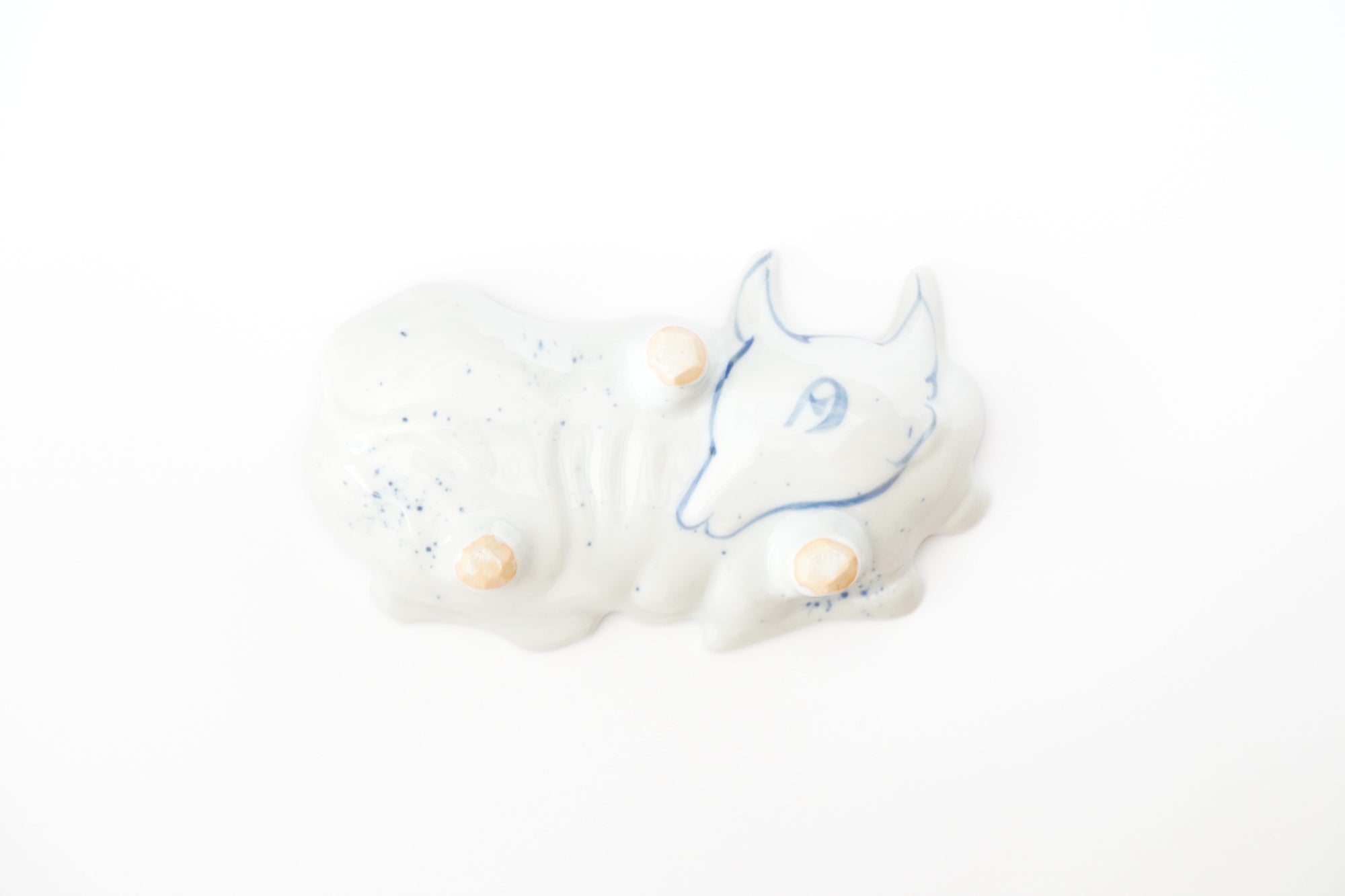 【新道工房】染付牛形向付