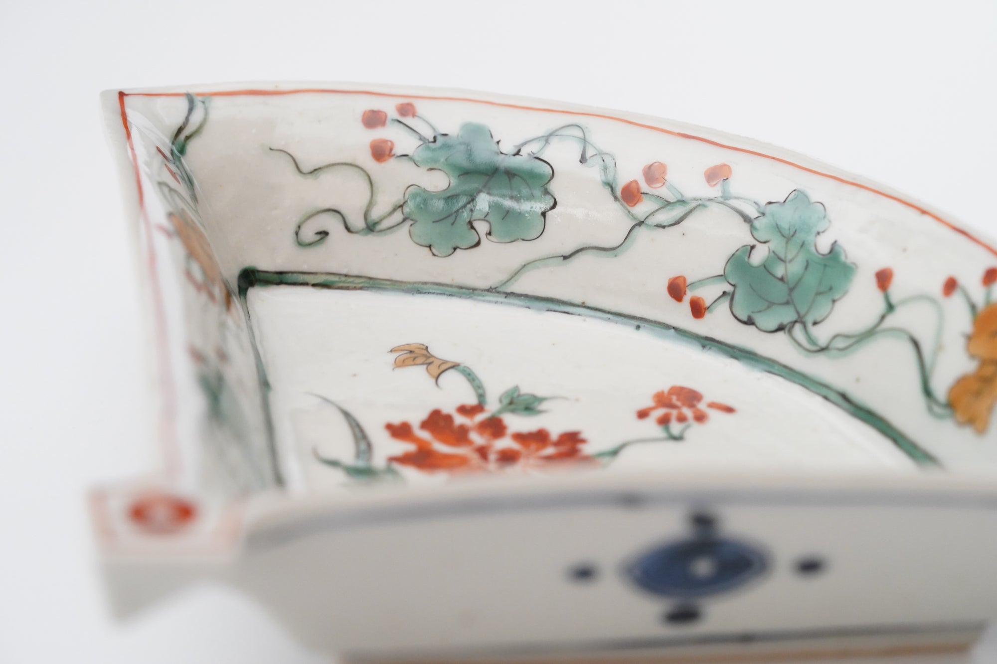 【加藤幸治】色絵扇面牡丹文皿