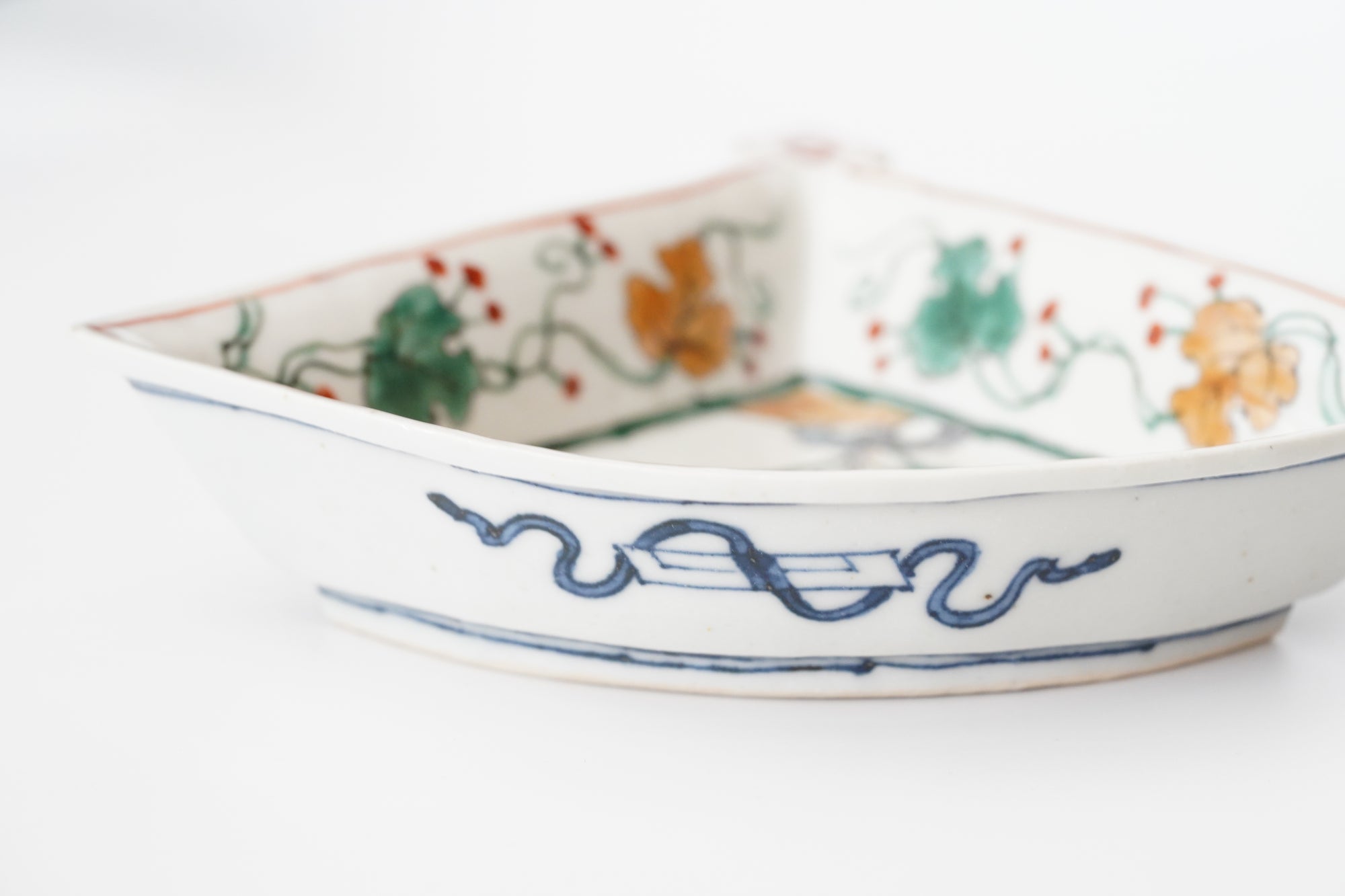 【加藤幸治】色絵扇面牡丹文皿