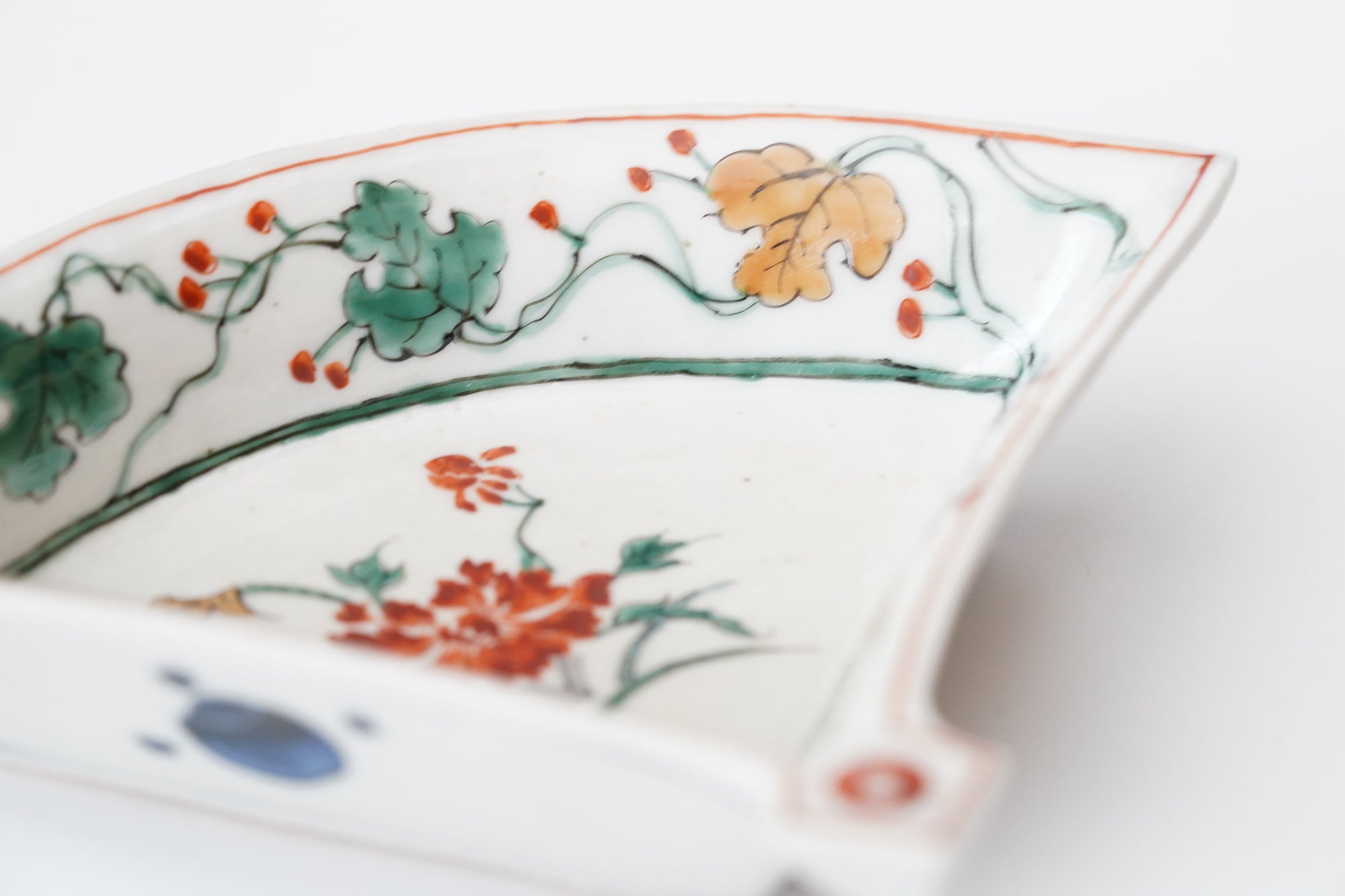 【加藤幸治】色絵扇面牡丹文皿