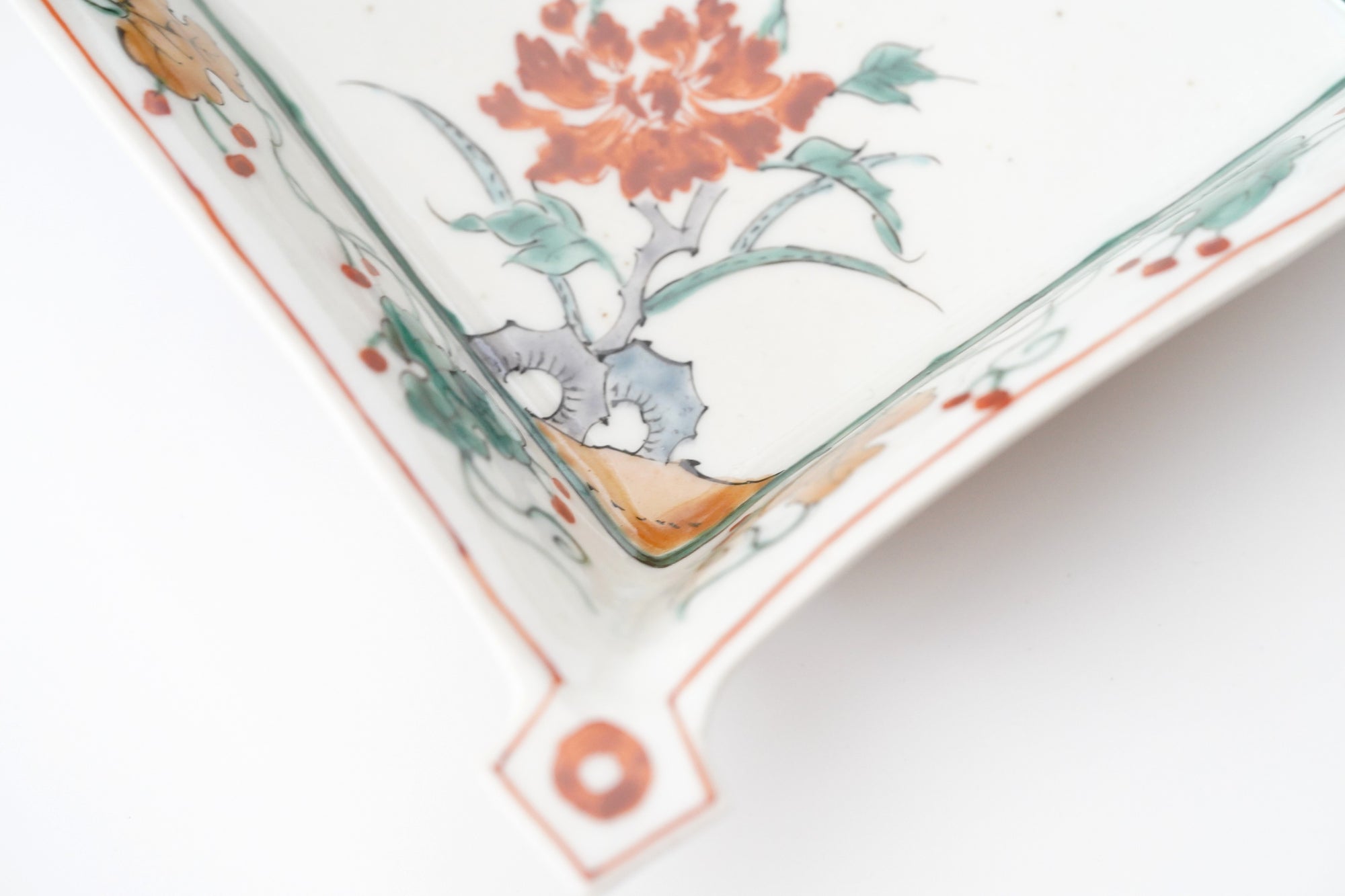 【加藤幸治】色絵扇面牡丹文皿