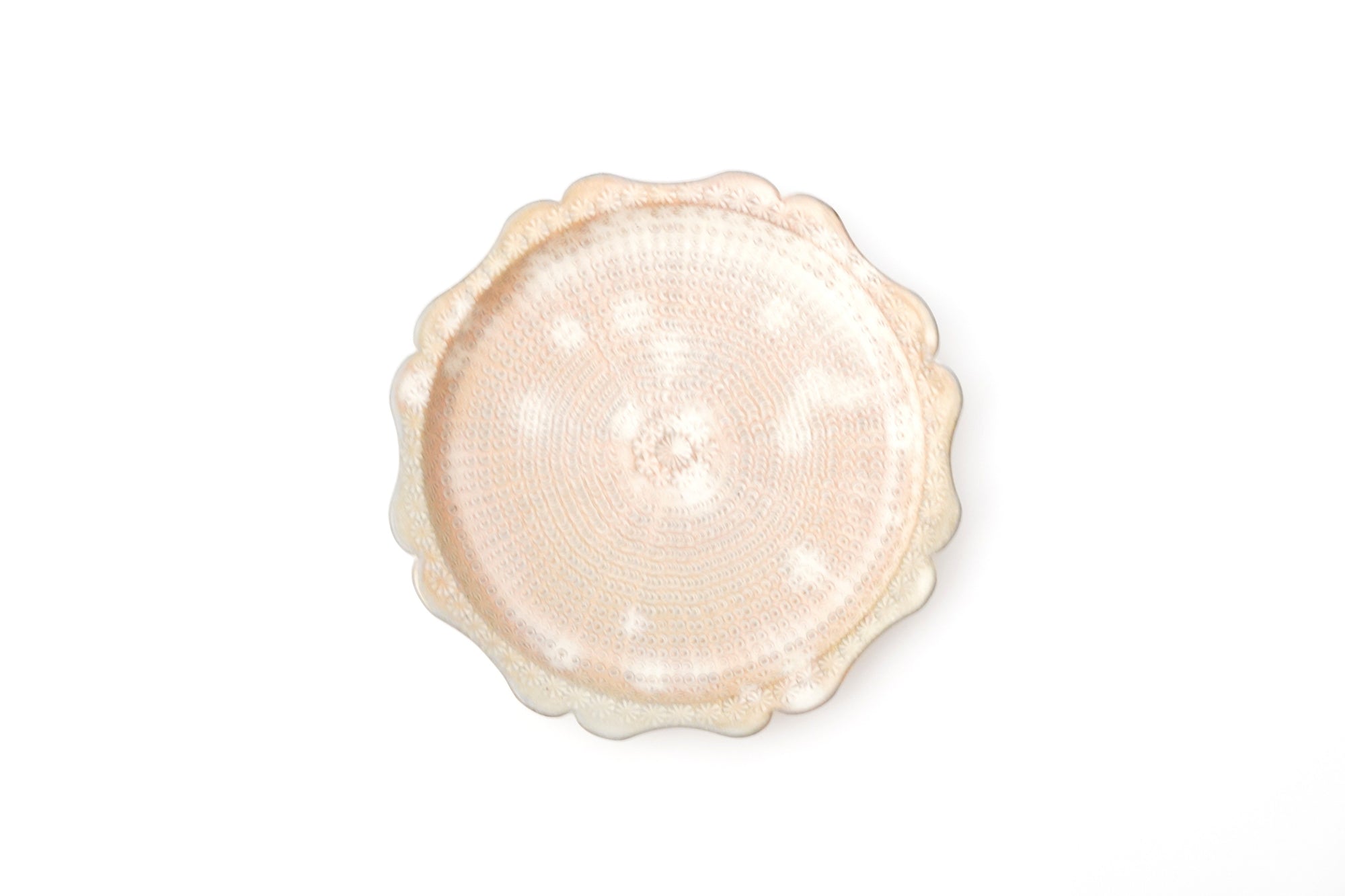 【宮里絵美】三島手輪花皿 14.5cm