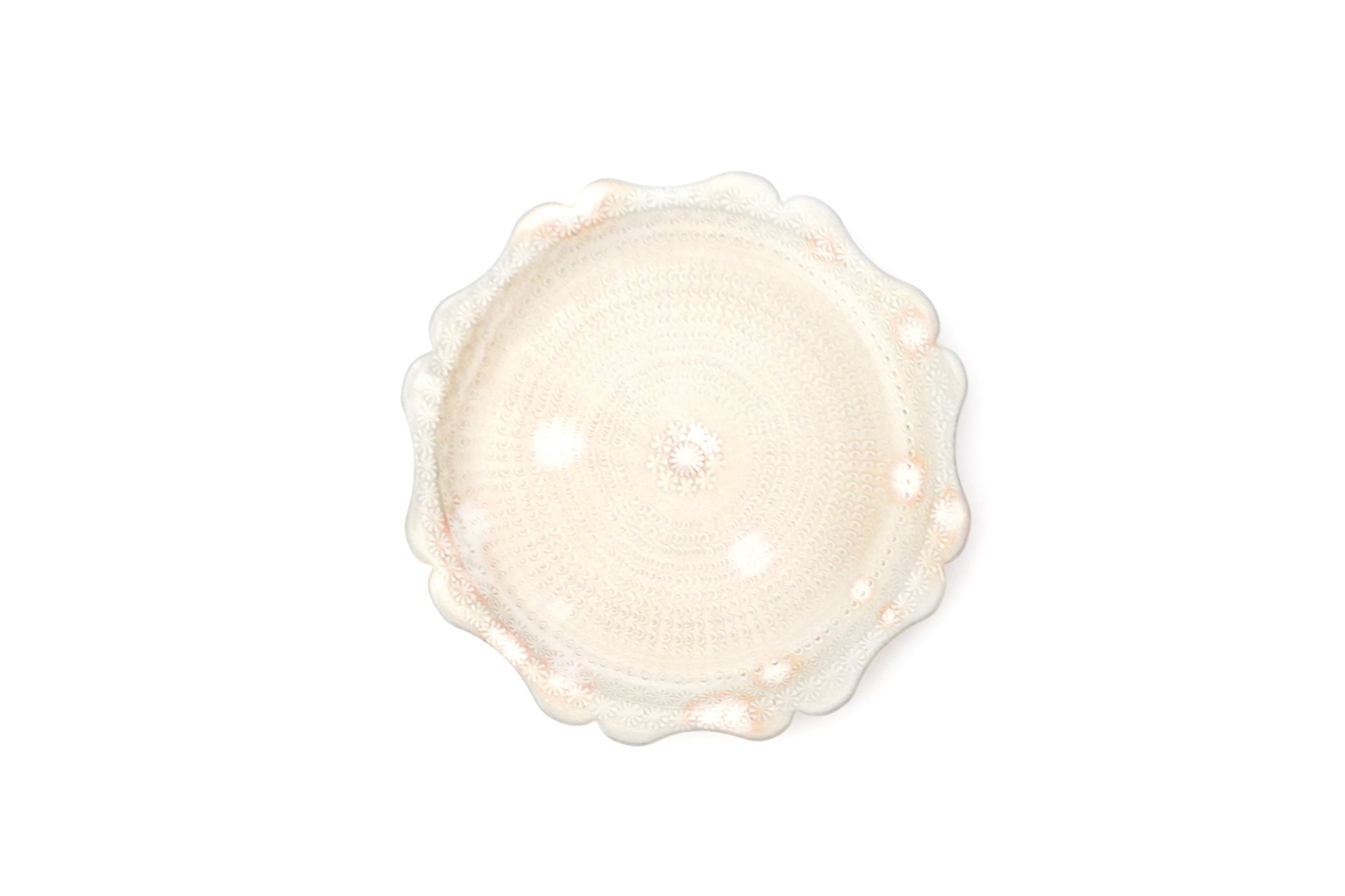 【宮里絵美】三島手輪花皿 14.5cm