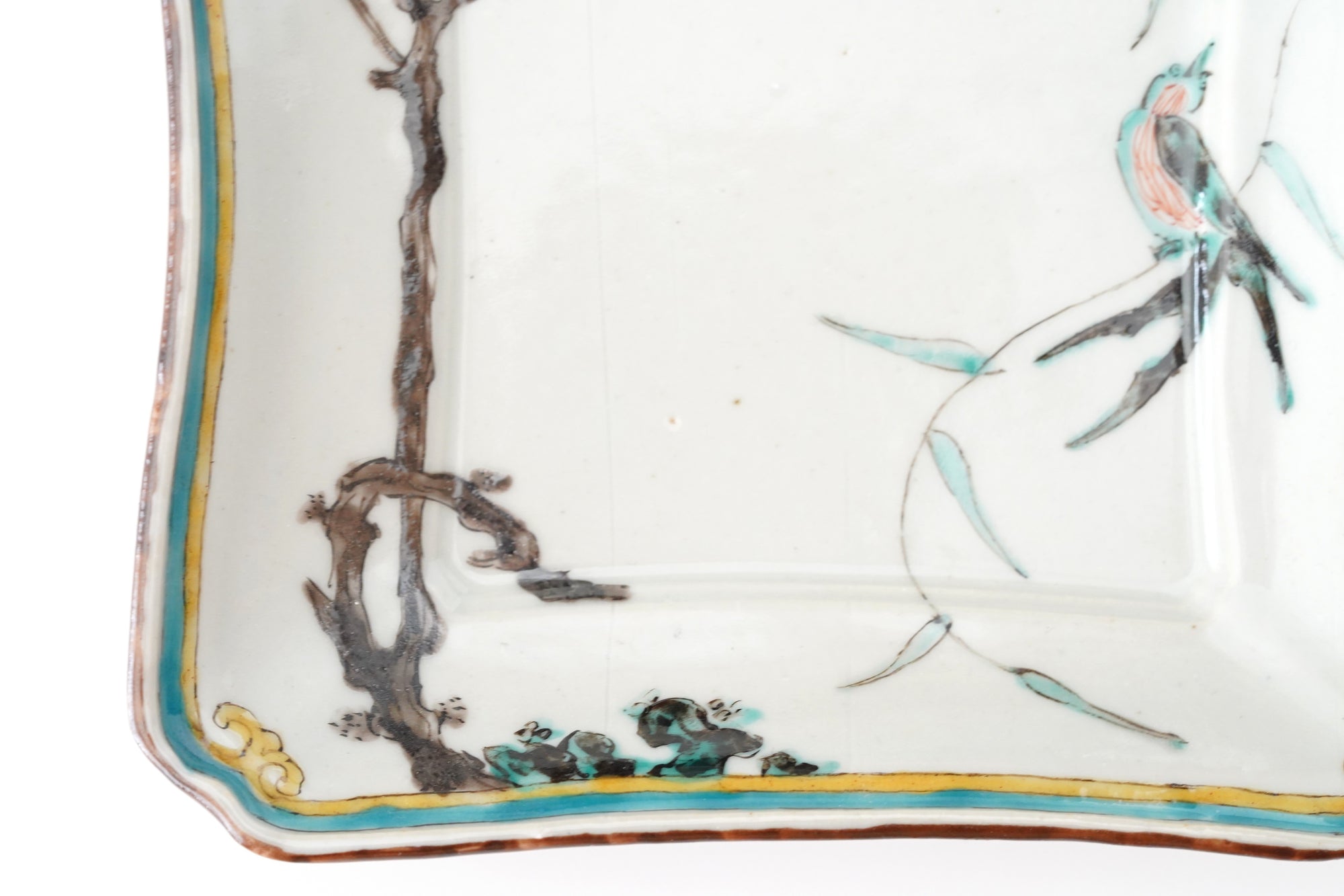 【廣野俊彦】古九谷色絵柳燕文四方皿