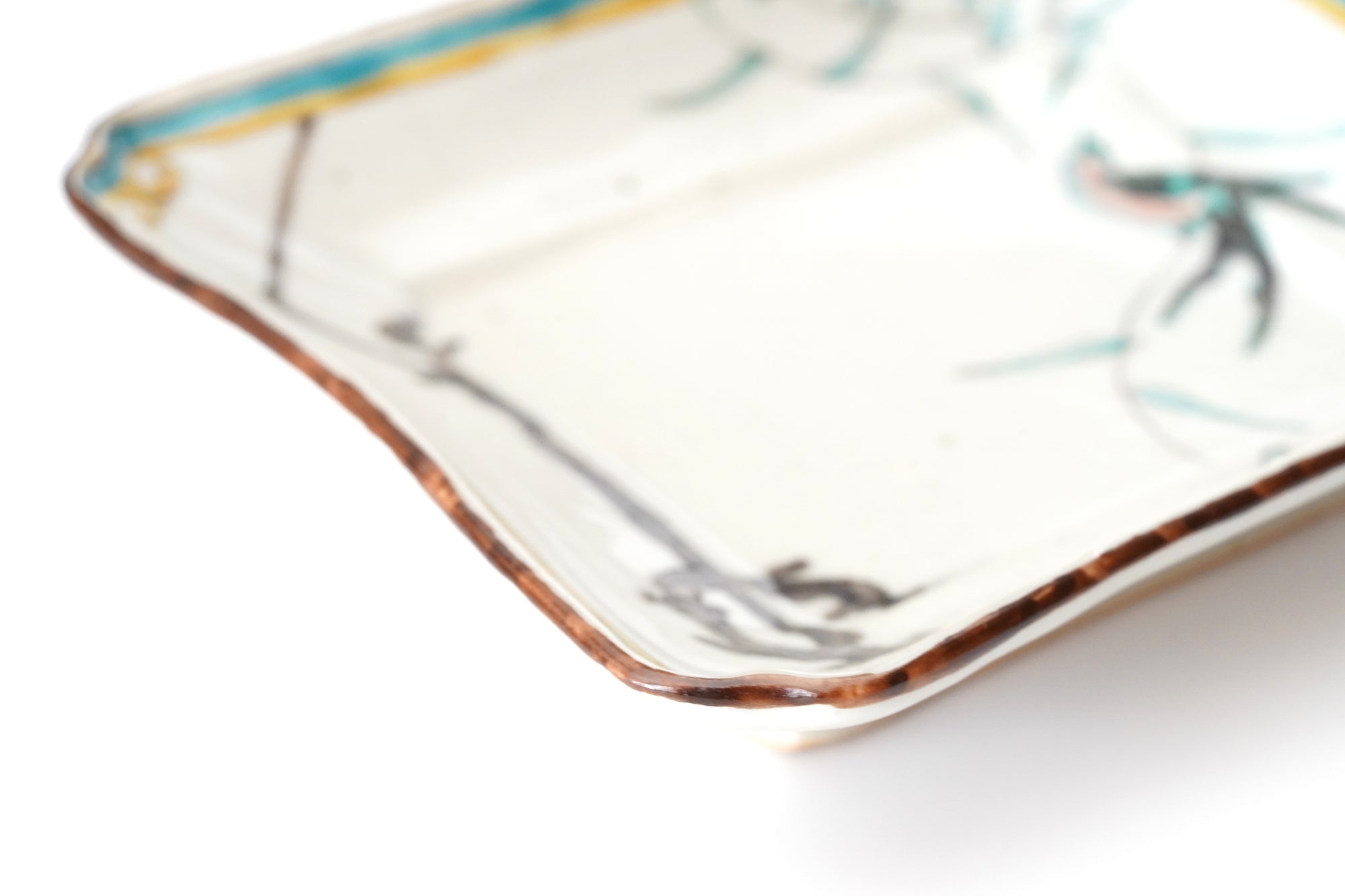 【廣野俊彦】古九谷色絵柳燕文四方皿