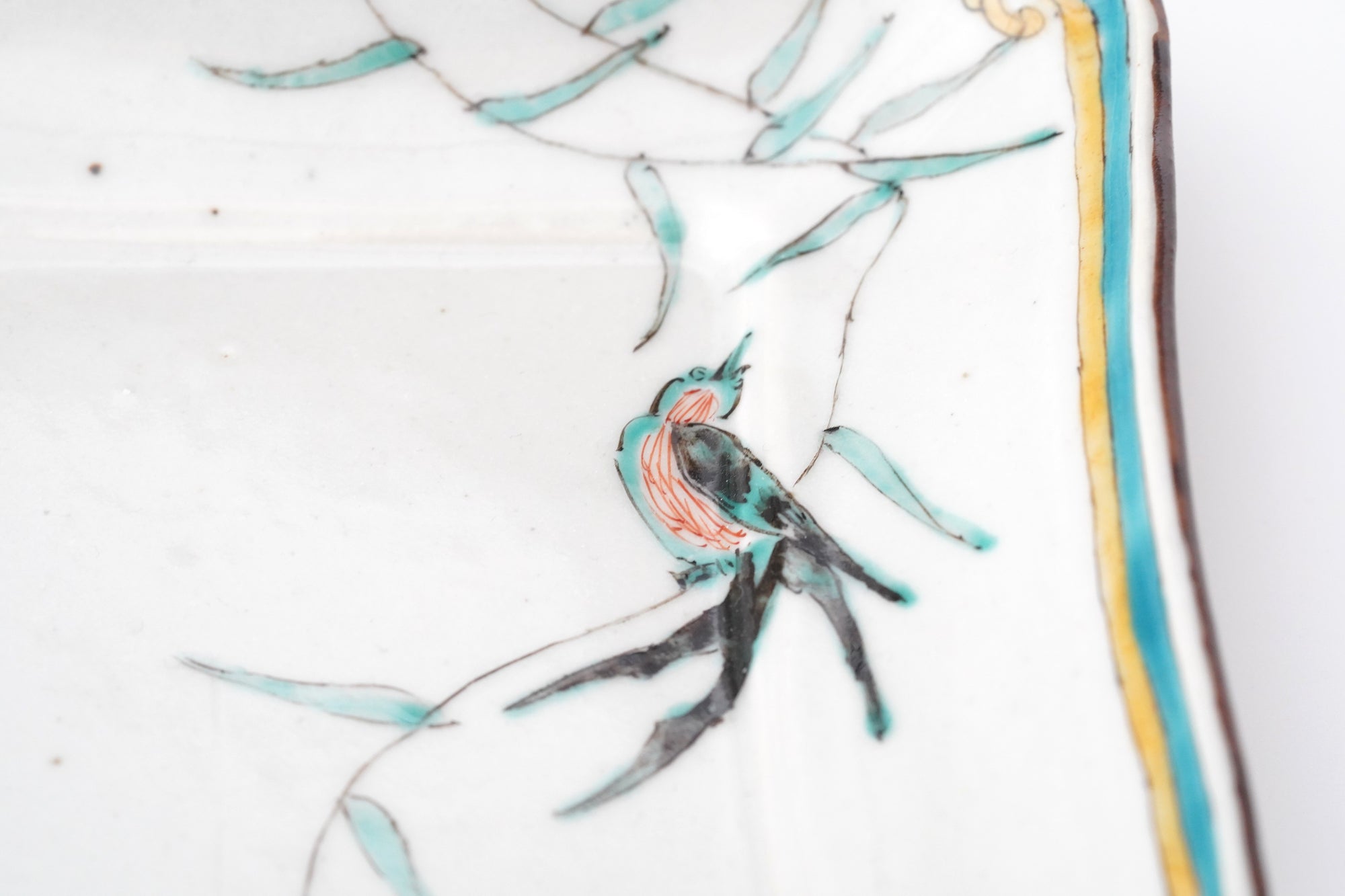 【廣野俊彦】古九谷色絵柳燕文四方皿