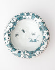 5-inch plate with ink-filled treasures and flowers and birds pattern
