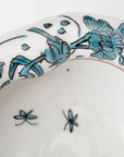 5-inch plate with ink-filled treasures and flowers and birds pattern