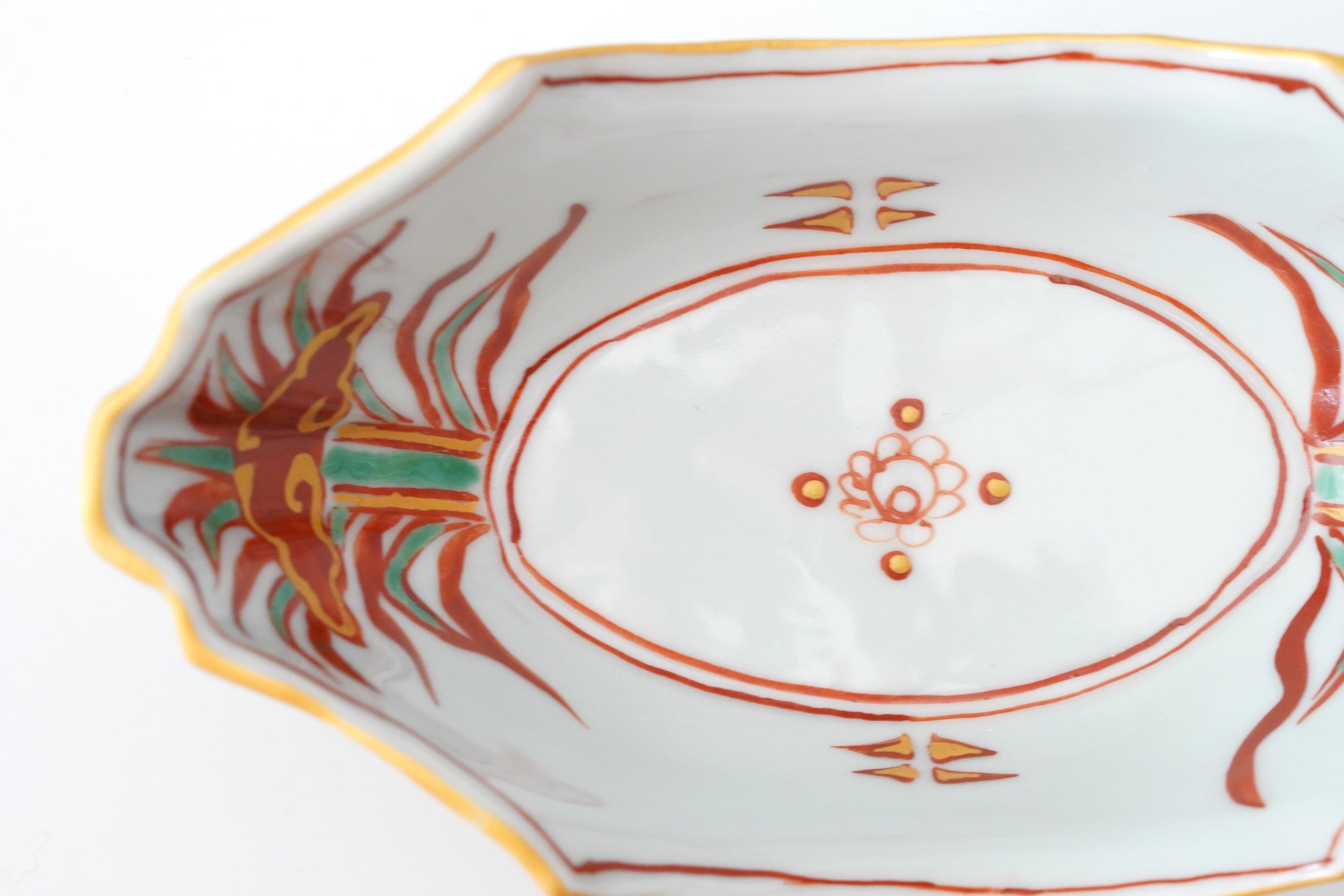 【新道工房】雲母金呉須赤絵船形向付