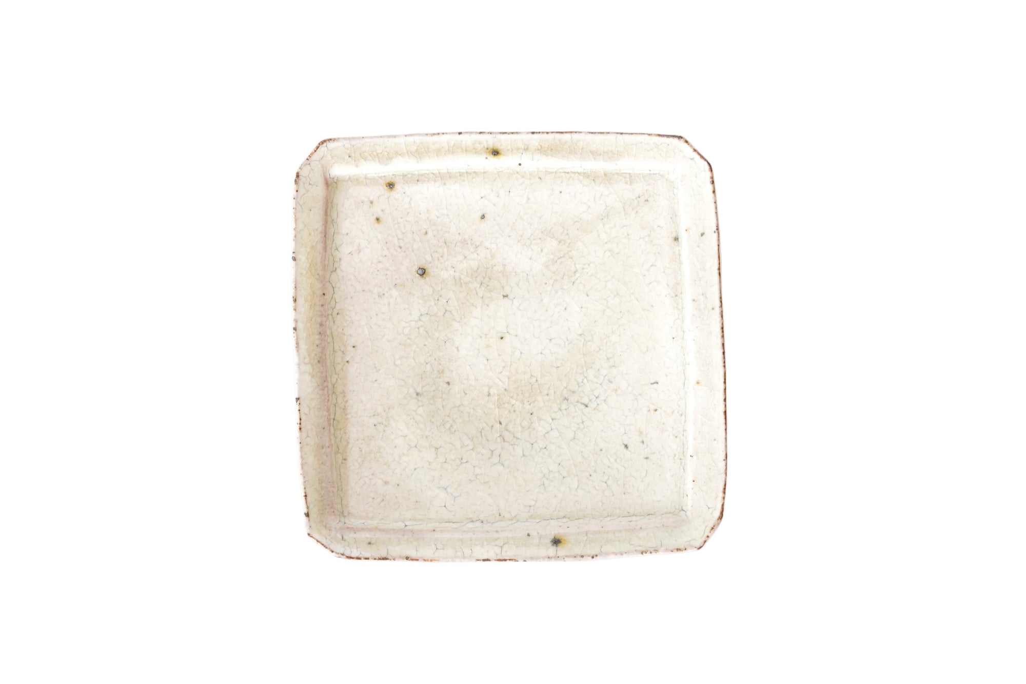 【杉本太郎】5.5寸角皿 白