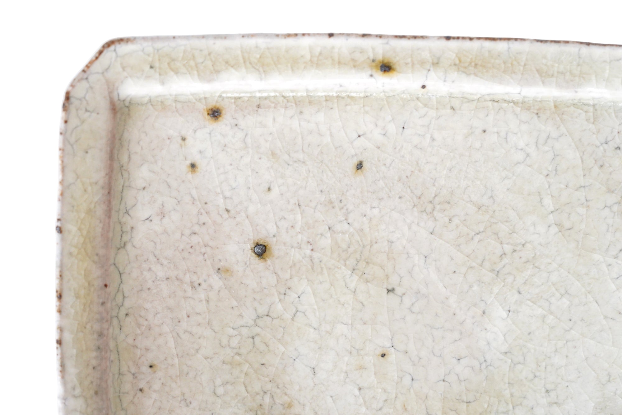 【杉本太郎】5.5寸角皿 白