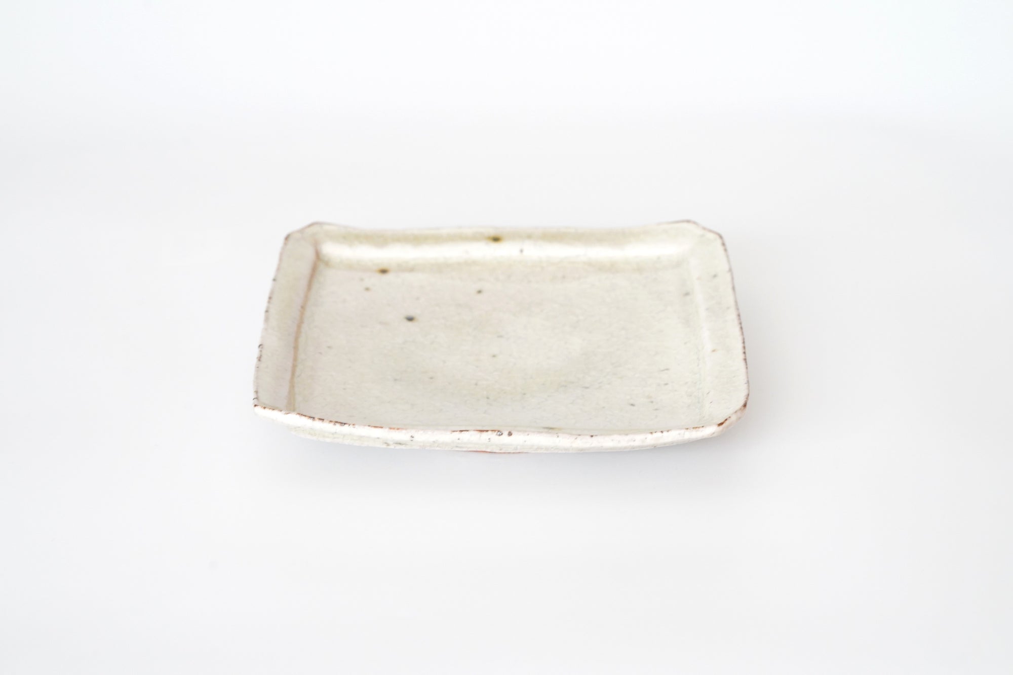 【杉本太郎】5.5寸角皿 白