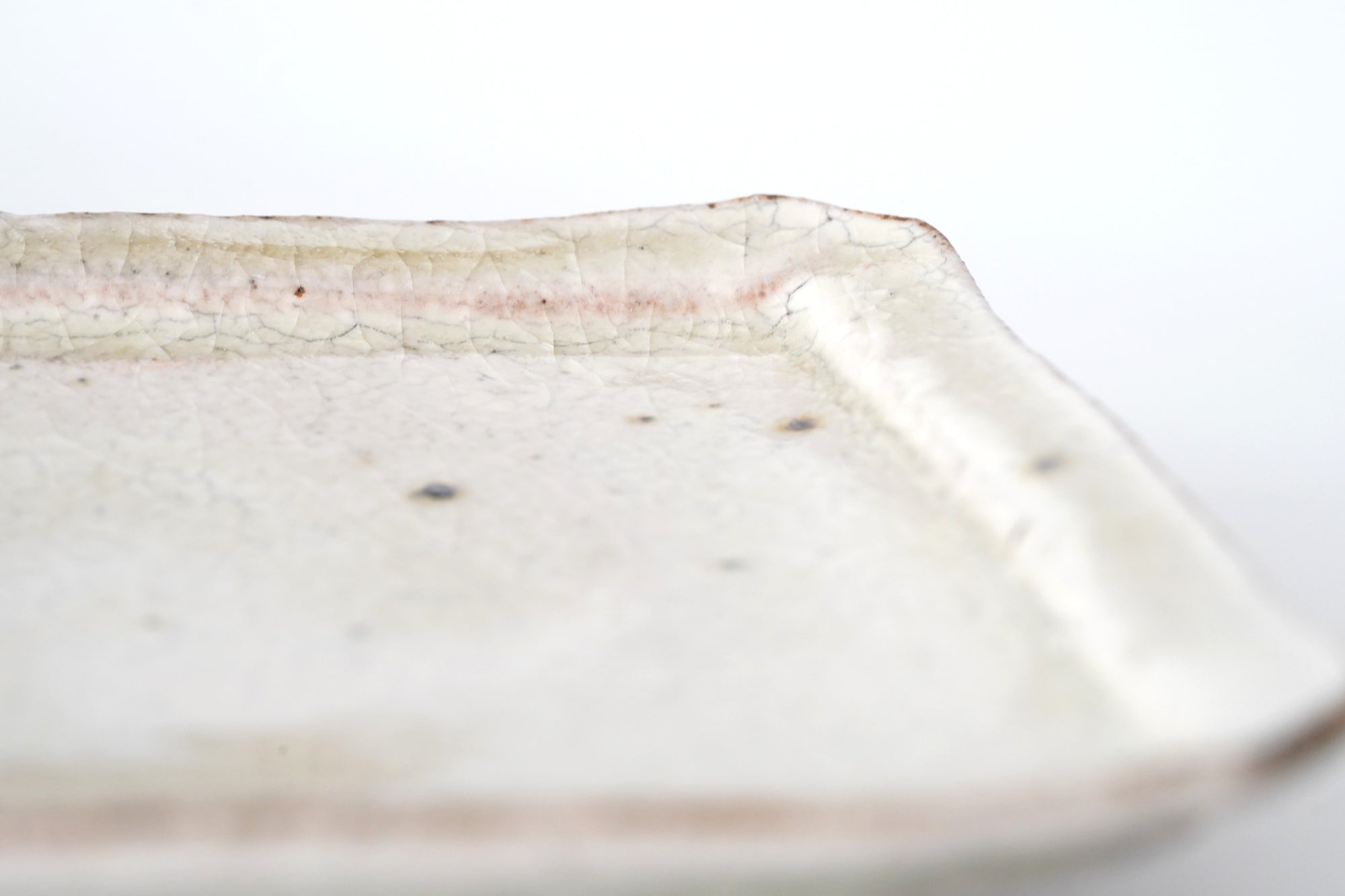 【杉本太郎】5.5寸角皿 白