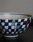 【加藤幸治】色絵市松飯碗