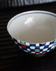 【加藤幸治】色絵市松飯碗