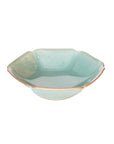 【Hirokazu Kato】Flower-patterned Hexagonal celadon bowl