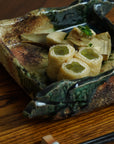 【Manabu Atarashi】ash glazed rectangle plate