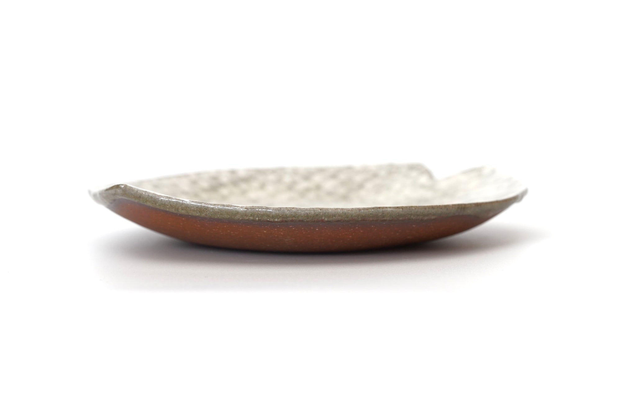 【Hideki Yamamoto】Glass glazed Mishima-de Flower petal-shaped plate