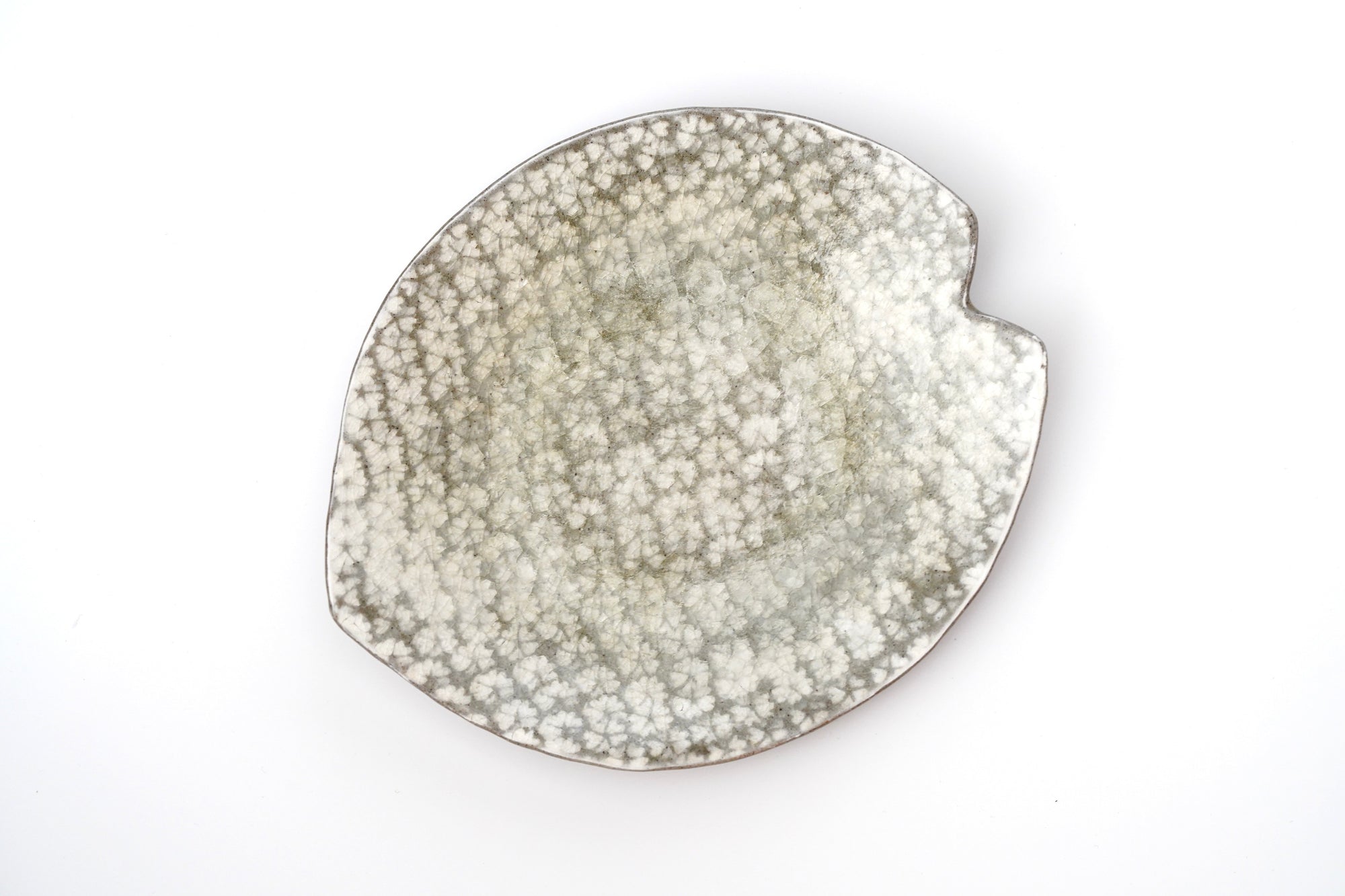 【Hideki Yamamoto】Glass glazed Mishima-de Flower petal-shaped plate
