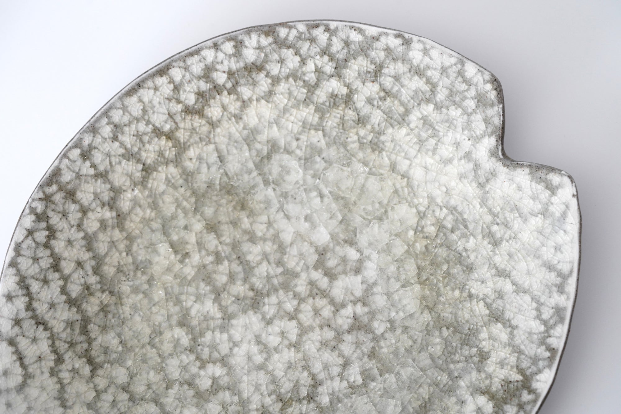 【Hideki Yamamoto】Glass glazed Mishima-de Flower petal-shaped plate