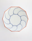 twisted small bowl with twisted blue lines
