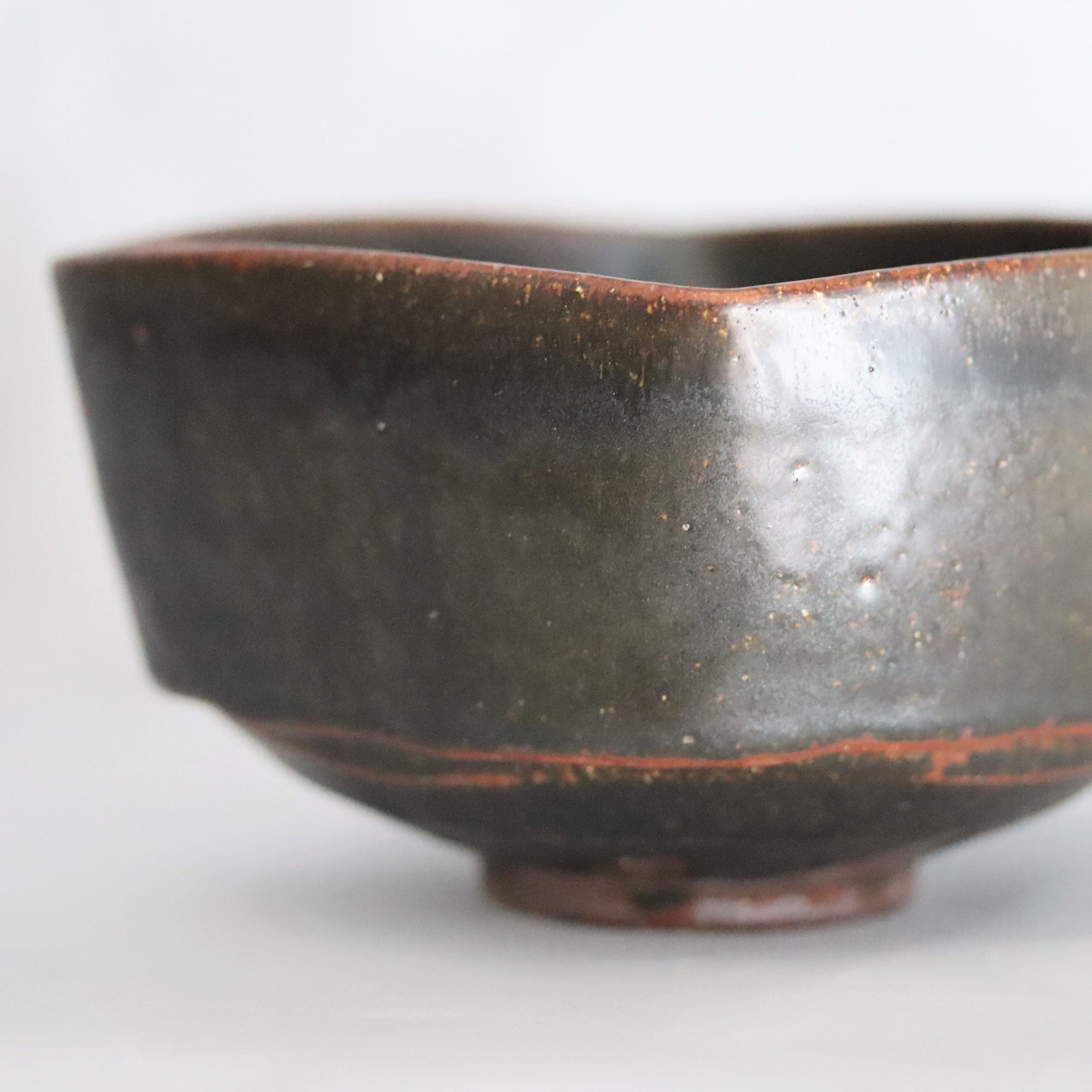 【光藤佐】黑釉四方钵5寸