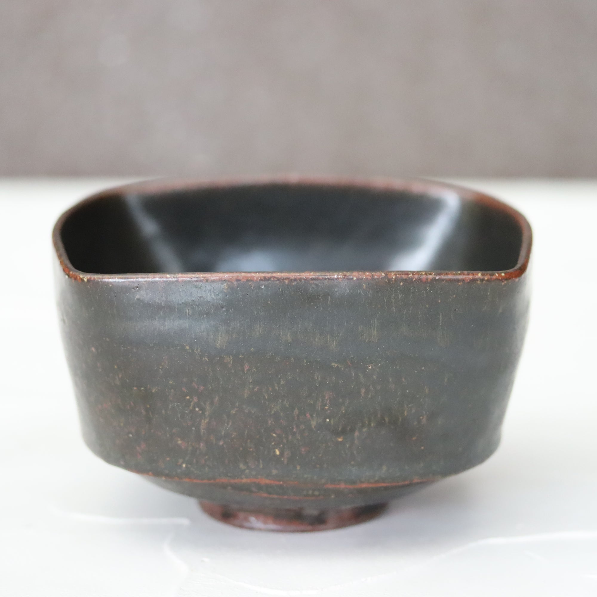 【光藤佐】黑釉四方钵5寸