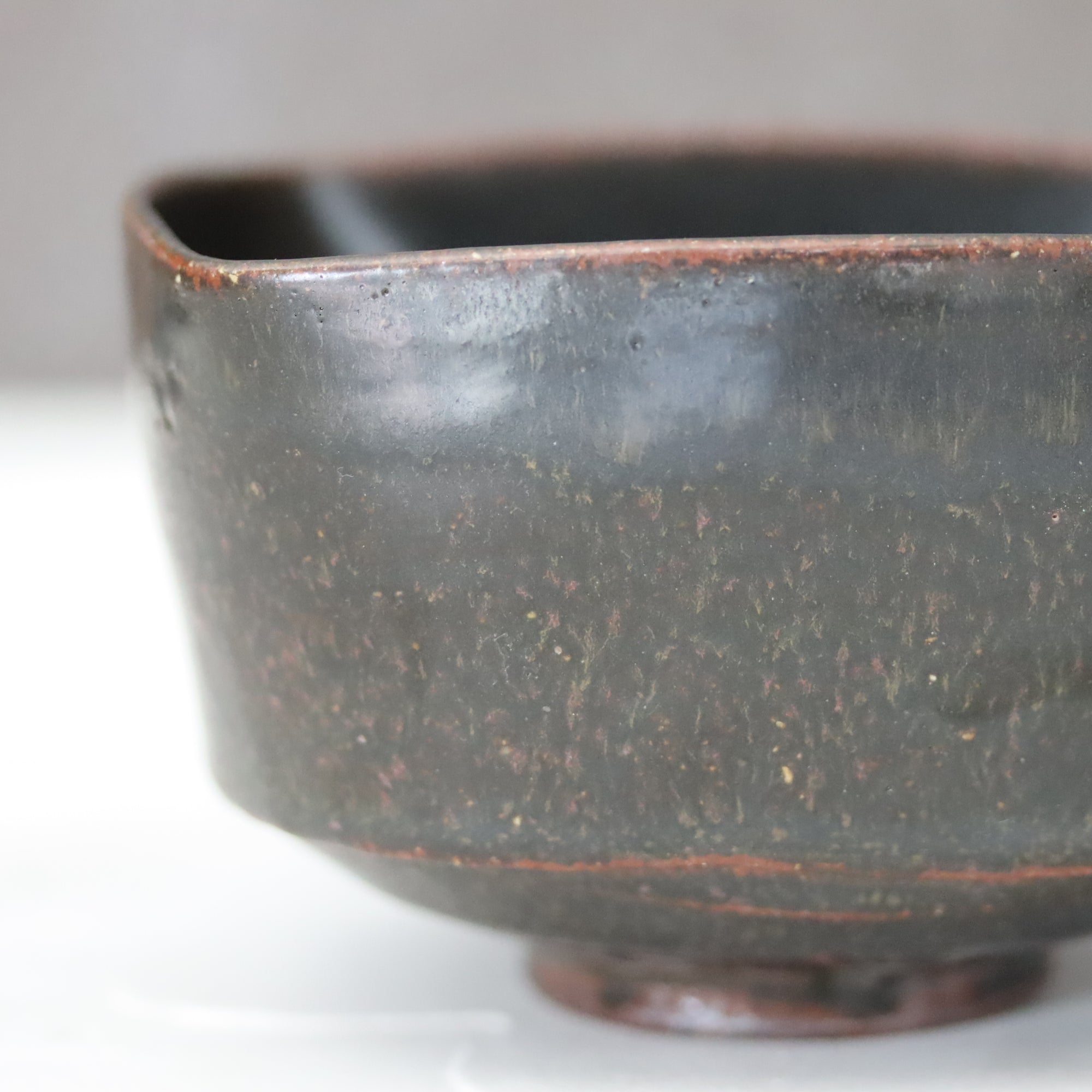 【光藤佐】黑釉四方钵5寸