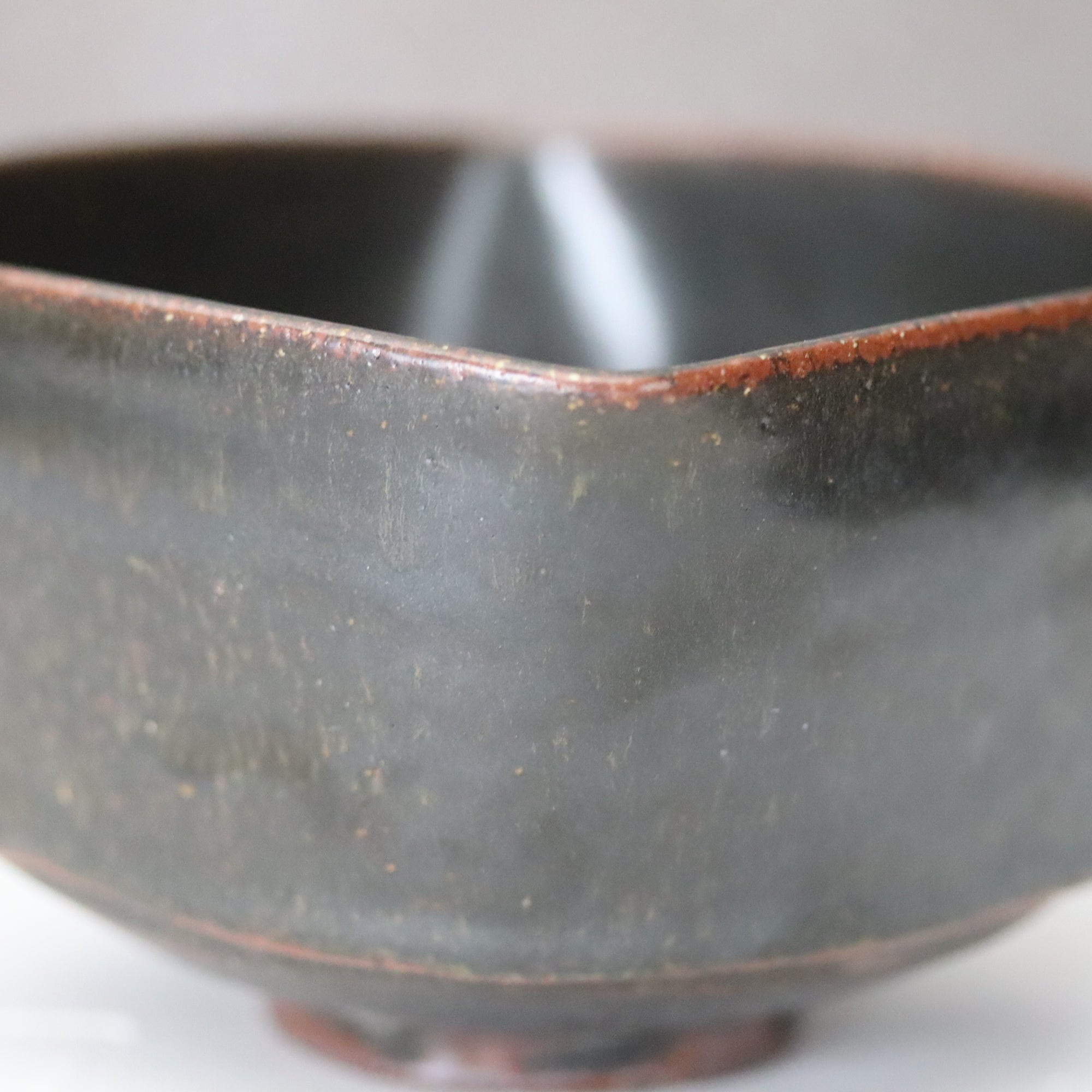 【光藤佐】黑釉四方钵5寸