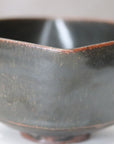 【Tasuku Mitsufuji】Black glazed squared bowl 5sunPlace of production:Hyogo prefecture Size: