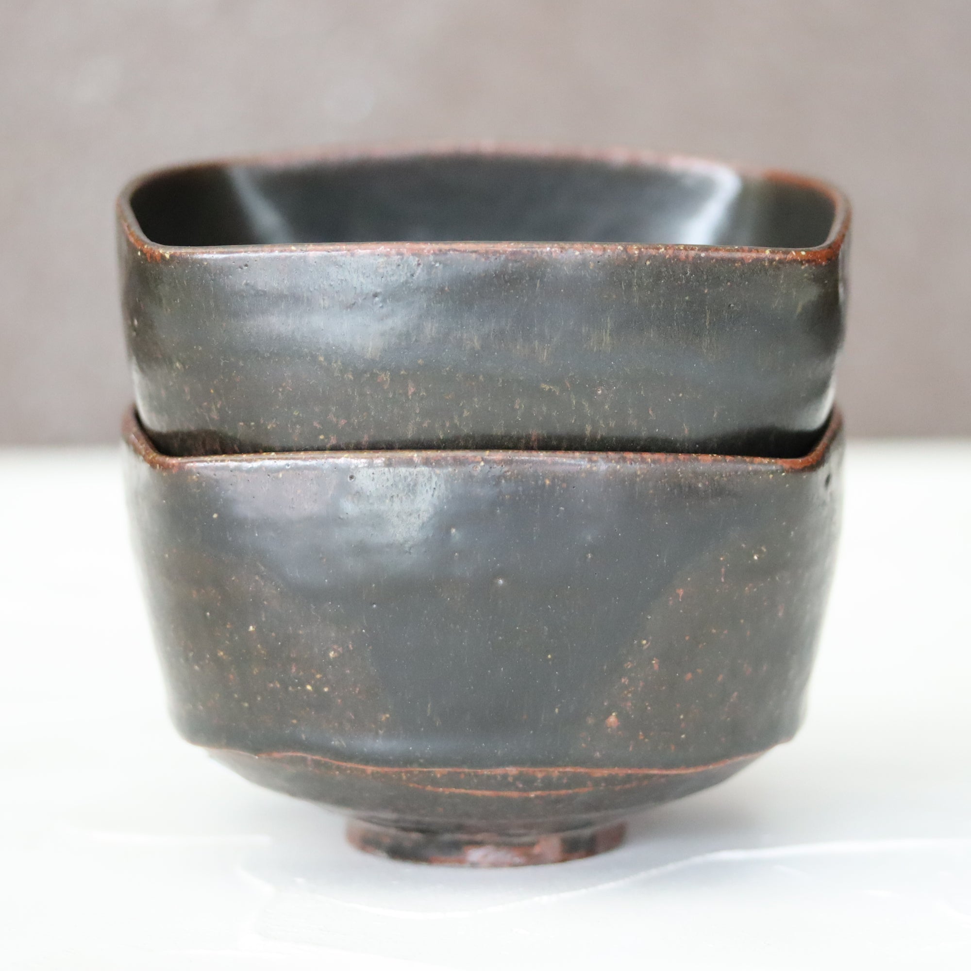 【光藤佐】黑釉四方钵5寸