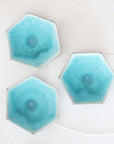 turquoise small hexagonal plate
