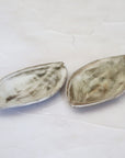 【Hideki Yamamoto】Glass glazed leaf-shaped Hakeme plate